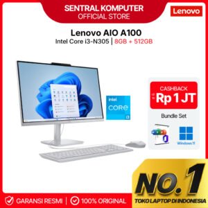 Lenovo PC AIO A100 Intel Core i3-N305 8GB 512GB 23.8" FHD All in One PC Windows OFFICE