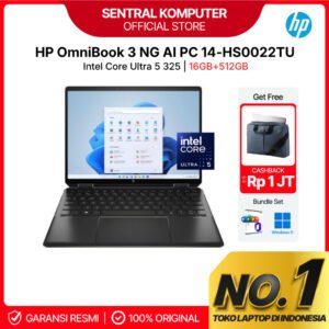 HP OmniBook 3 Next Gen AI HS0022TU Intel Core Ultra 5-325 RAM 16GB SSD 512GB 14-Inch 2K IPS Windows 11 Home + Microsoft Office Home 2024