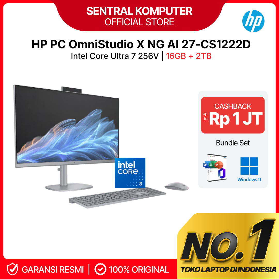 HP PC OmniStudio X Next Gen AI 27 CS1222D ULTRA 7 256V RAM 16GB 2TBSSD 27.0 FHD TOUCH W11+OHM 1YEAR