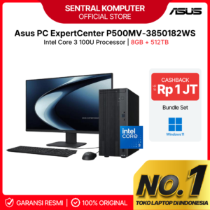 ASUS PC DESKTOP P500MV CORE 3 100U 8GB 512GB W11 GRY
