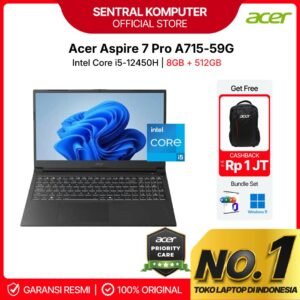 LAPTOP ACER ASPIRE 7 PRO A715 59G I5 12450H RTX3050 8GB 512GB W11+OHS 15.6FHD 144HZ